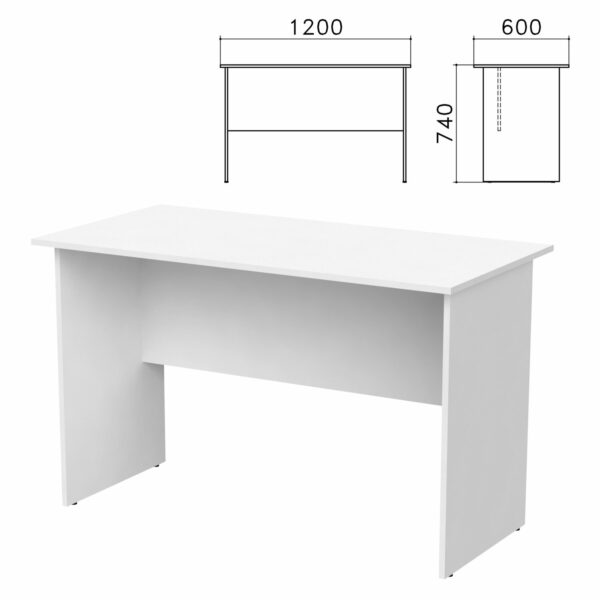 Стол письменный "Бюджет", 1200х600х740 мм, белый, 402660-290