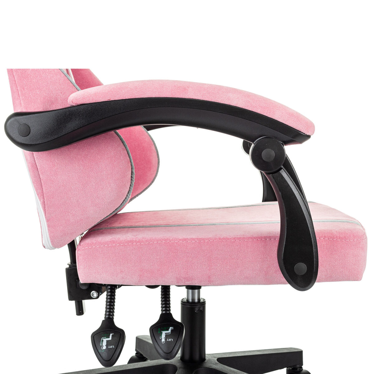 Кресло компьютерное BRABIX "Shooter GM-123", 2 подушки, ткань, розовое/серое, 533213 — изображение 9