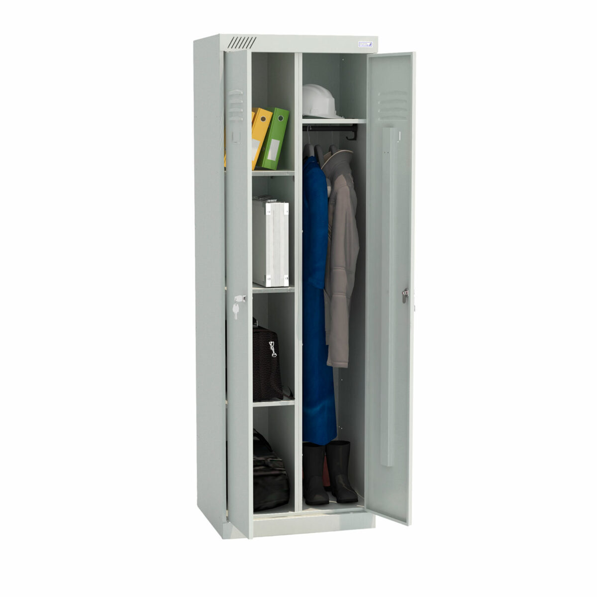 Шкаф металлический хозяйственный ШМУ-22-600, двухсекционный, 1850х600х500 мм, 33 кг, разборный — изображение 2