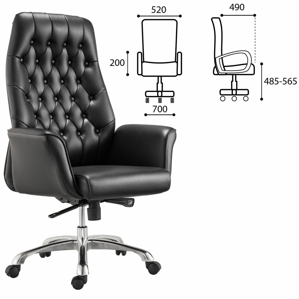 Кресло офисное BRABIX PREMIUM "Legacy EX-750", синхромеханизм, алюминий, экокожа, черное, 532492 — изображение 6