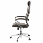 Кресло офисное МЕТТА "К-29" хром, экокожа, сиденье и спинка мягкие, темно-коричневое — изображение 7