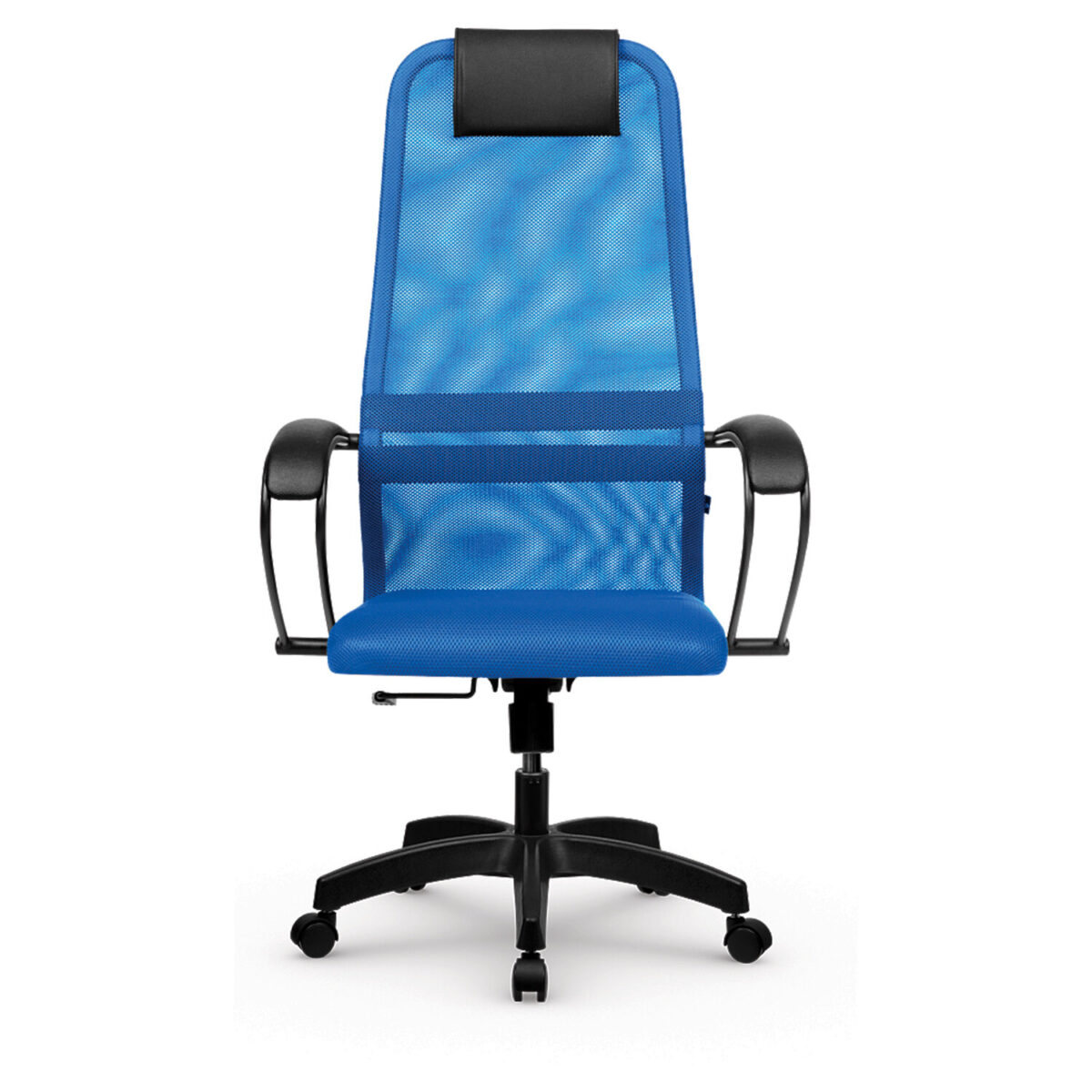 Кресло офисное МЕТТА "SU-B-8" пластик, ткань-сетка, сиденье мягкое, синее — изображение 4
