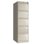 Шкаф картотечный ПРАКТИК "AFC-05", 1634х470х646 мм, 5 ящиков для 275 подвесных папок, формат папок Foolscap или A4 (БЕЗ ПАПОК) — изображение 2