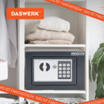 Сейф мебельный DASWERK (ДАСВЕРК) SC-170EL (170х230х170 мм), электронный замок, графит, 291338 — изображение 19