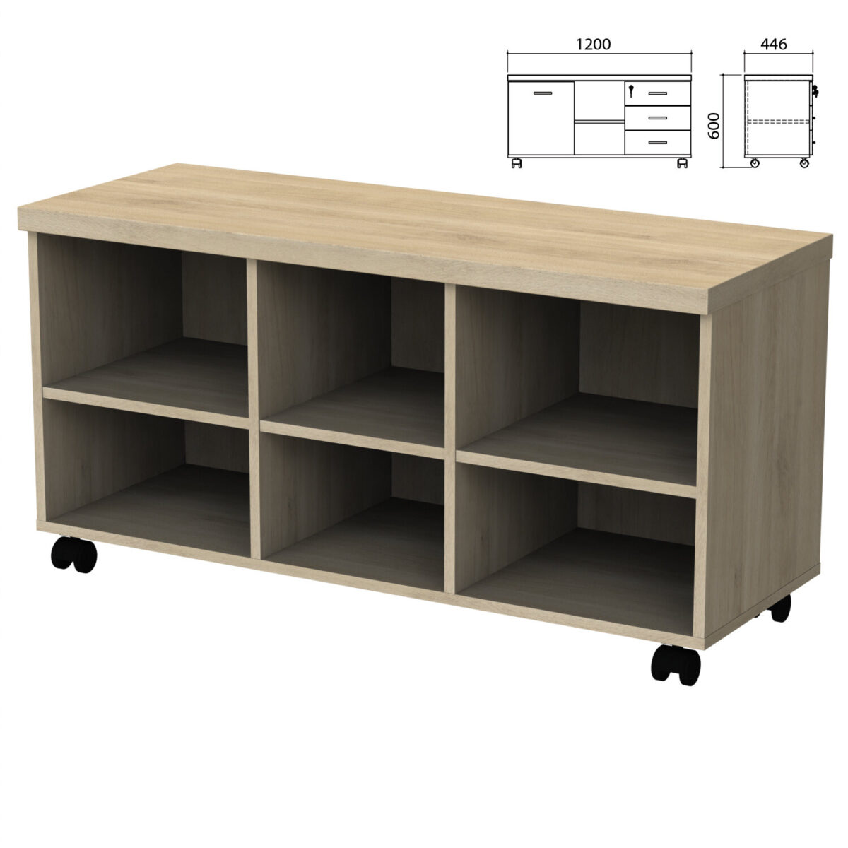 Тумба-креденция (каркас БЕЗ ФАСАДОВ) "Приоритет" (1200х446х600 мм), кронберг, К-924, К-924 кронберг — изображение 1