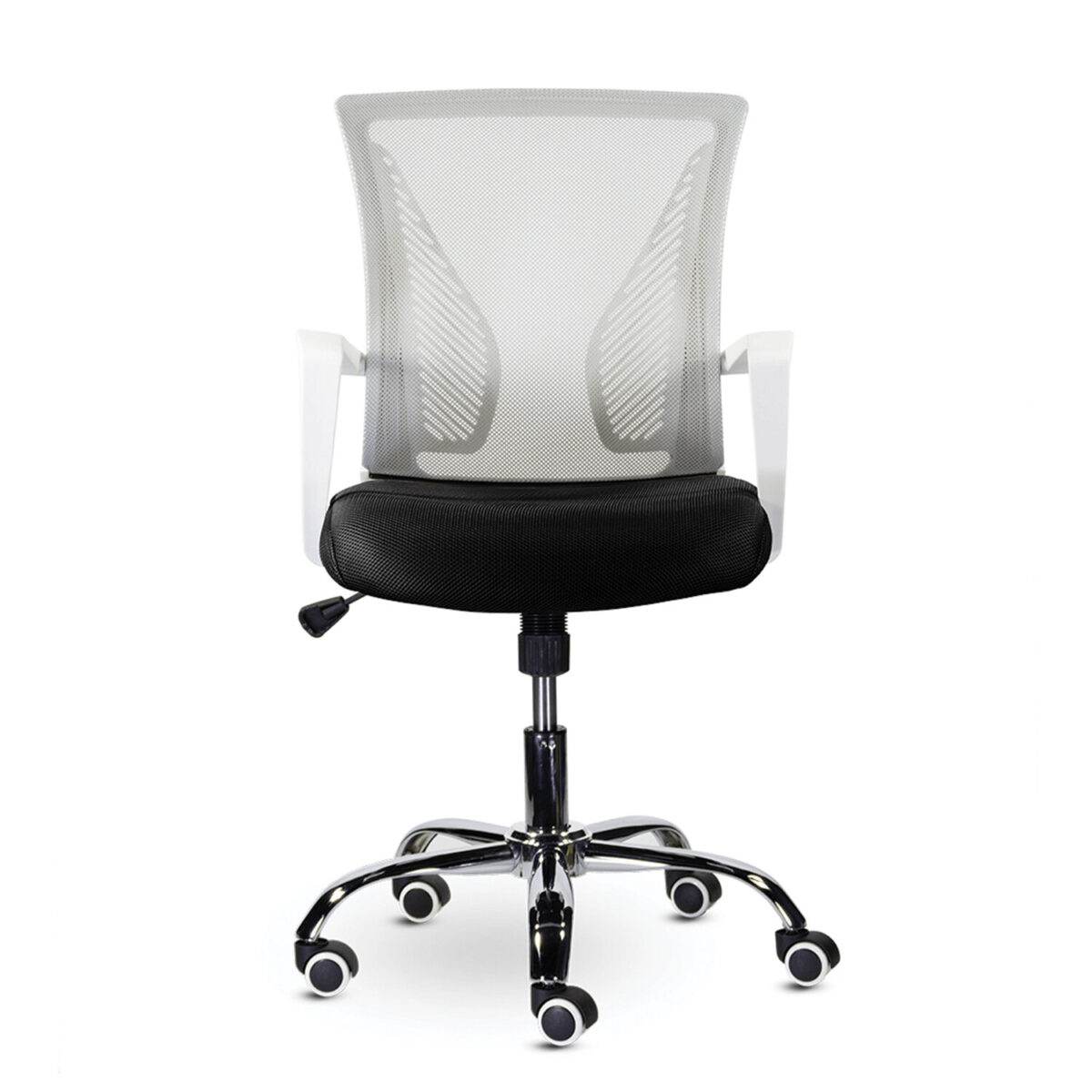 Кресло BRABIX "Wings MG-306", пластик белый, хром, сетка, серое/черное, 532010 — изображение 3