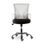 Кресло BRABIX "Wings MG-306", пластик белый, хром, сетка, серое/черное, 532010 — изображение 3