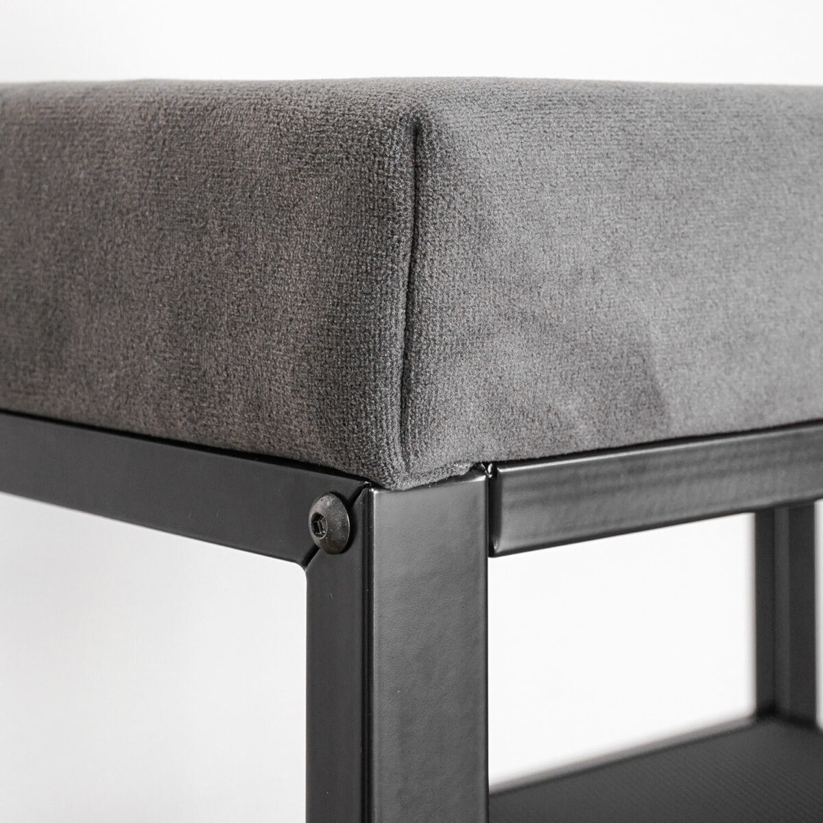 Банкетка для обуви "Торонто-23S", 670х300х490 мм, 2 полки, металл/ткань, черная/серая, БТ23СЧС — изображение 6