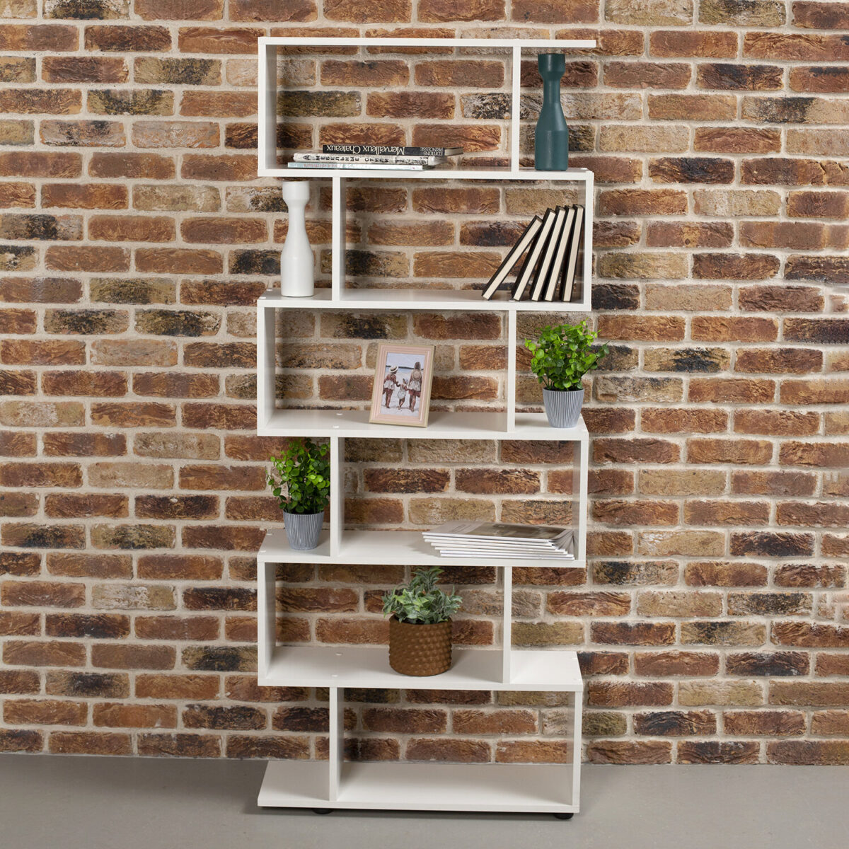 Стеллаж BRABIX "Scandi SH-008", 730х250х1760 мм, 6 секций, ЛДСП, белый, 641897, ЦБ013658-1 — изображение 8