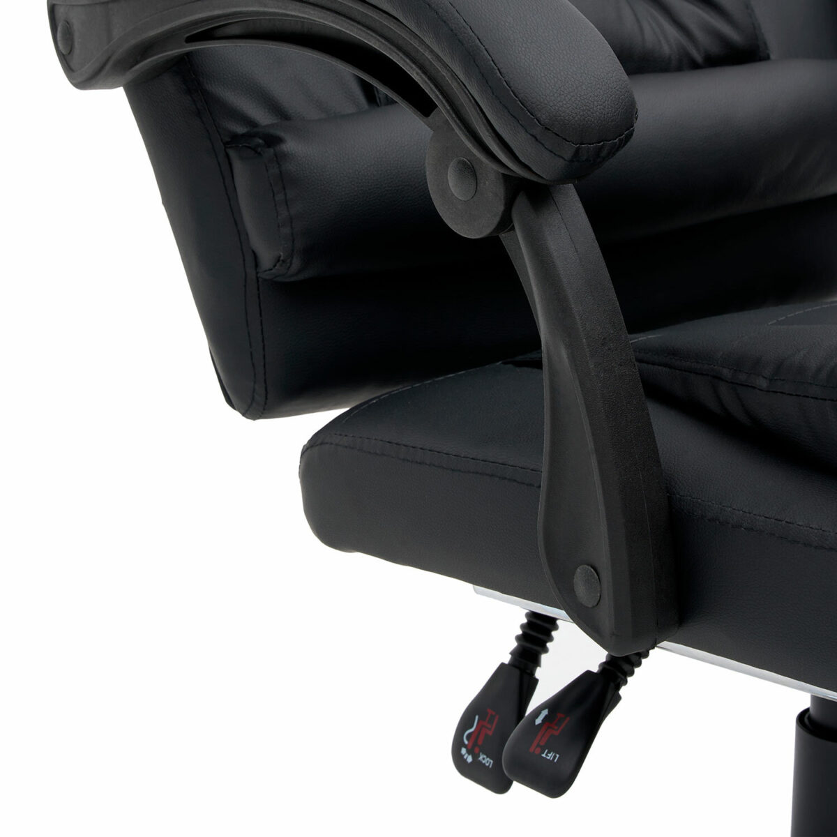 Кресло офисное CROMEX (КРОМЕКС) "Chill MS-005", с функцией вибромассажа, подножка, экокожа, черное, 532958 — изображение 13