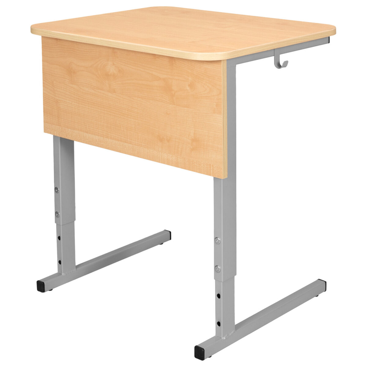 Стол-парта 1-местный, регулируемый угол, СУТ.54-01, 600х500х520-640 мм, рост 2-4, серый каркас, ЛДСП клён — изображение 4
