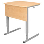 Стол-парта 1-местный регулируемый СУТ.54, 600х500х640-780 мм, рост 4-6, серый каркас, ЛДСП клён — изображение 2