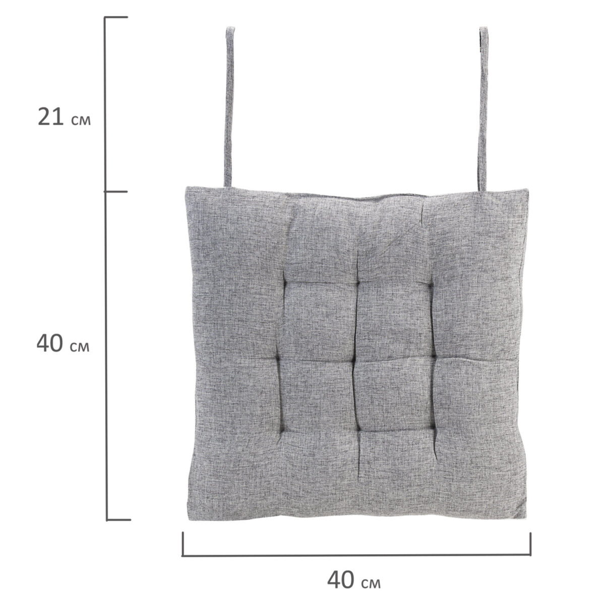 Подушка на стул "РОГОЖКА", 40x40 см, полиэстер, светло-серая, PRIMILA (ПРИМИЛА) LUX, 700498 — изображение 5