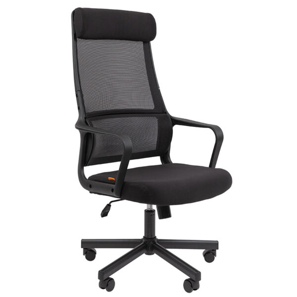 Кресло офисное Chairman CH 590, сетка/ткань, черное, 7134733