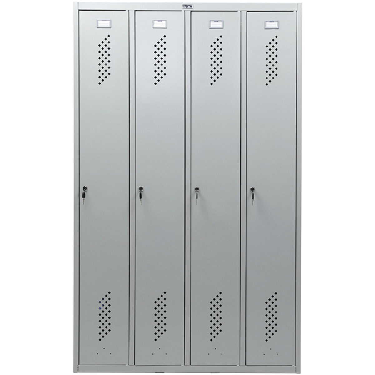 Шкаф металлический для одежды ПРАКТИК "LS-41", четырехсекционный, 1830х1170х500 мм, 53 кг, разборный, LS(LE)–41 — изображение 4