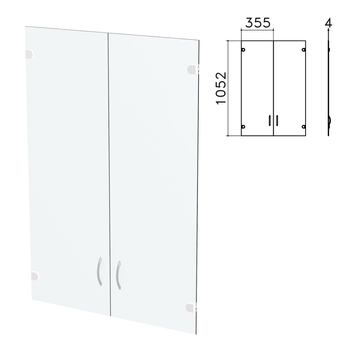 f2b7e50048824535a96d053fc596e366_xl Дверь СТЕКЛО средняя "Бюджет", КОМПЛЕКТ 2 шт., 355х4х1052 мм, БЕЗ ФУРНИТУРЫ, 402655-760 — изображение 1