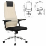 Кресло офисное BRABIX PREMIUM "Ultimate EX-801" хром, плотная двойная сетка Х2, черное/бежевое, 532919 — изображение 2