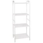 Стеллаж на металлокаркасе "Валенсия-14", 455х300х1205 мм, 4 полки, белый, СТВ14 Б