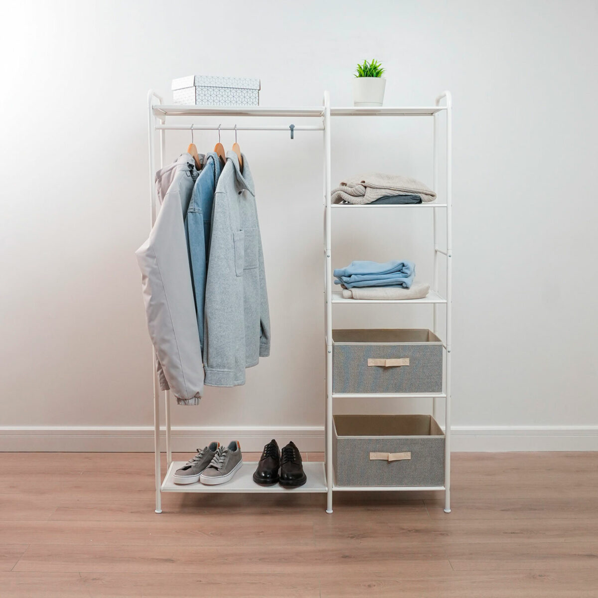 Вешалка-стеллаж "Валенсия-1", 1555х1090х300 мм, 7 полок, металл, белая, ГСВ1 Б — изображение 5
