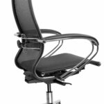 Кресло МЕТТА "ErgoLife" 10 B1-104K, хром, синхромеханизм, прочная сетка, черное — изображение 7