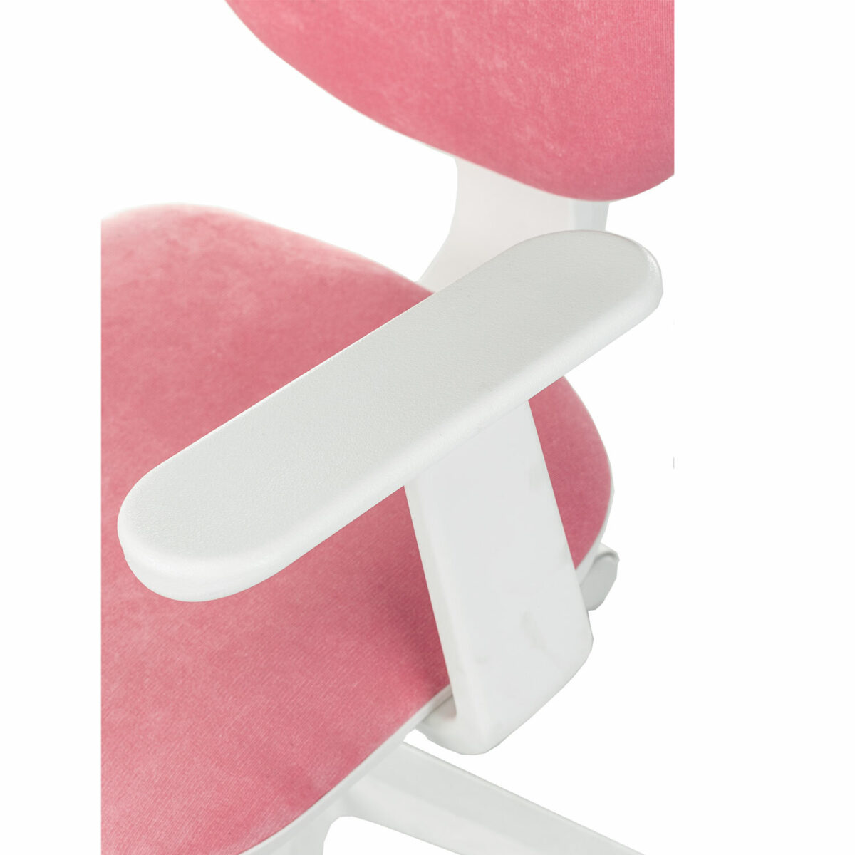 Кресло детское BRABIX "Fancy MG-201W", с подлокотниками, пластик белый, ткань вельветовая, розовое, 533009 — изображение 7