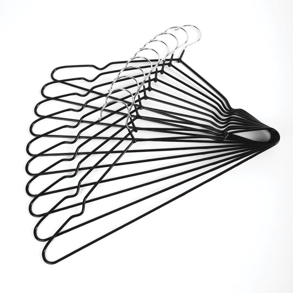 Вешалки-плечики для одежды, размер 48-50, металл, антискользящие, КОМПЛЕКТ 10 шт., черные, BRABIX PREMIUM, 608467 — изображение 5