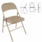 Стул складной BRABIX "Golf Plus CF-003 Комфорт", бежевый каркас, кожзам бежевый, 531567 — изображение 3