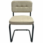 Стулья КОМПЛЕКТ 2 шт., РС14М, черный каркас, велюр, бежевый, разобранные — изображение 4