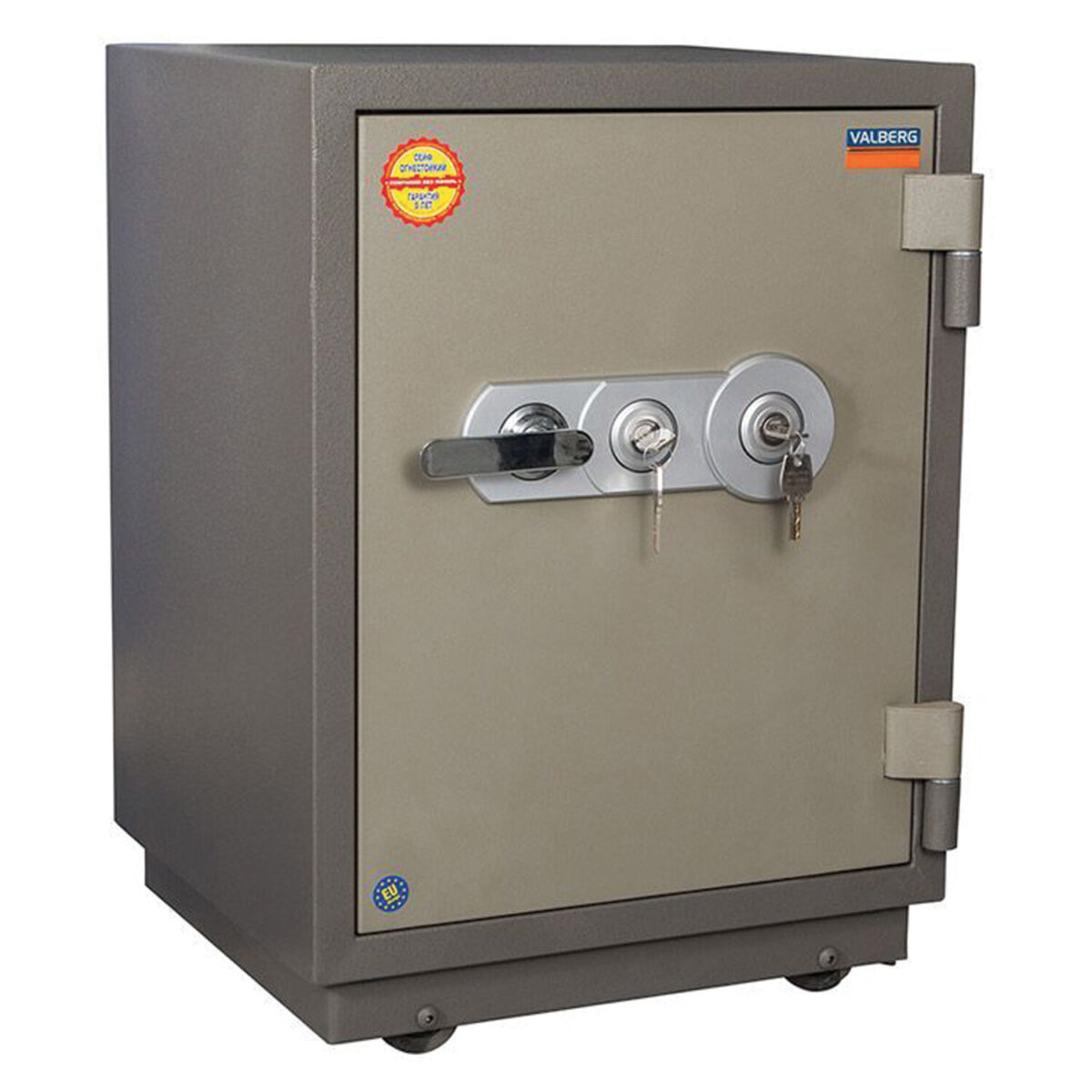 Сейф огнестойкий VALBERG "FRS-66T KL", 672х485х430 мм, 79 кг, 2 ключевых замка, трейзер, крепление к полу — изображение 2