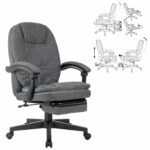 Кресло офисное CH-868MSG-BF, синхромеханизм, вибромодуль, подставка для ног, ткань, серое, 1998751 — изображение 3