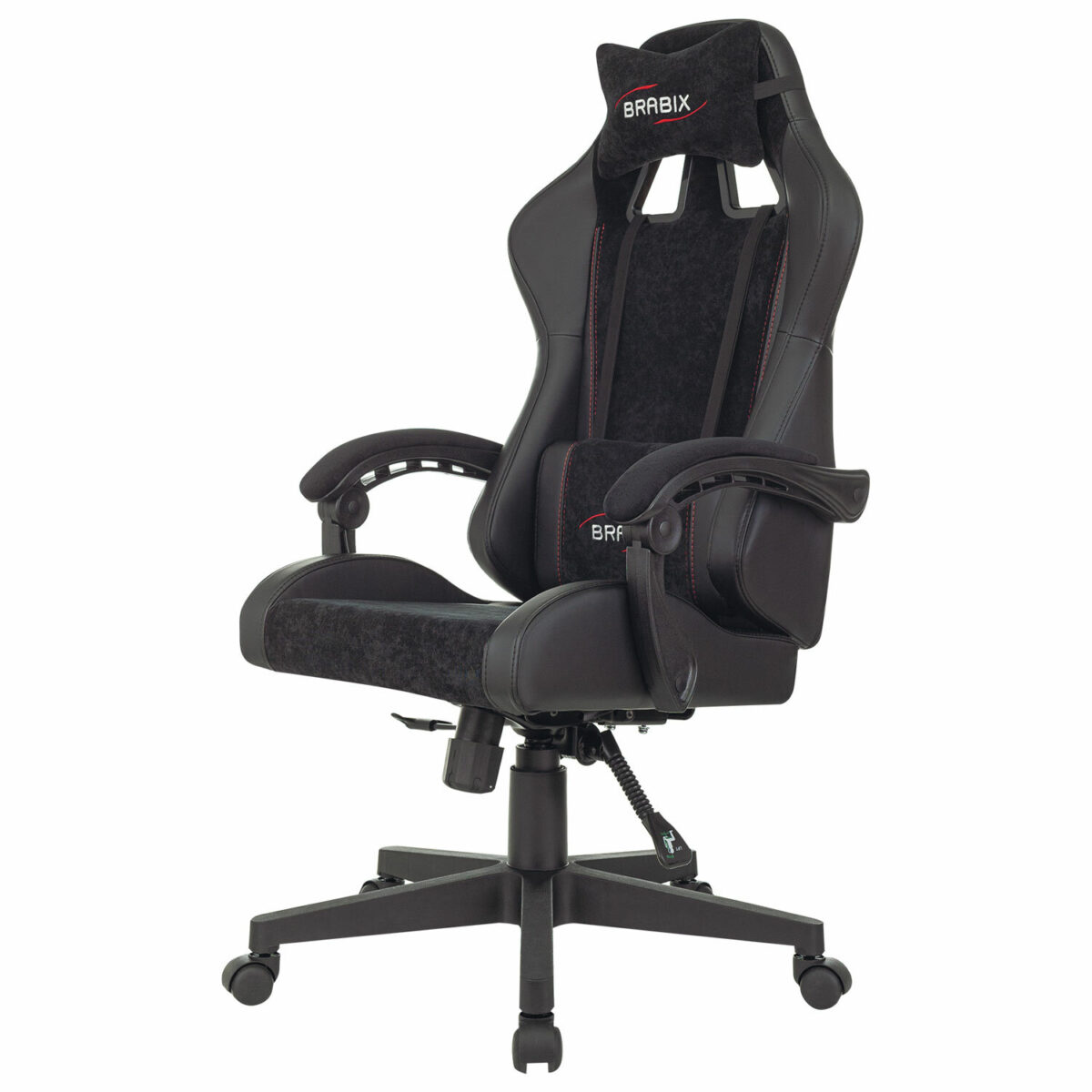 Кресло компьютерное BRABIX "Striker GM-121", синхромеханизм, 2 подушки, экокожа/велюр, черное, 532962 — изображение 8