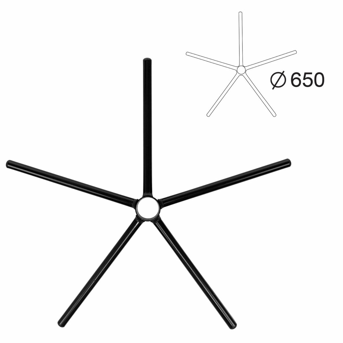 f85f27cbc110cb0034323656b9e44c2f_xl Пятилучие для кресла, металлическое, нагрузка до 120 кг, диаметр 650 мм, сборное, черное, 1734023 — изображение 1