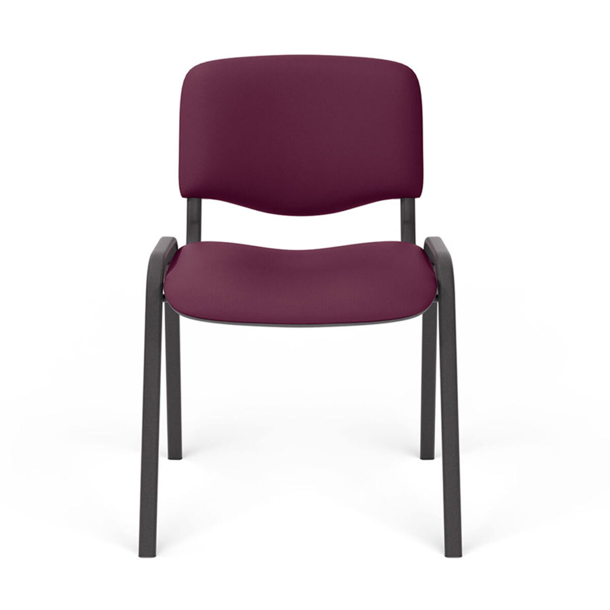 Стул для персонала и посетителей "ИЗО", черный каркас, ткань бордовая, В-20/С-13 — изображение 3