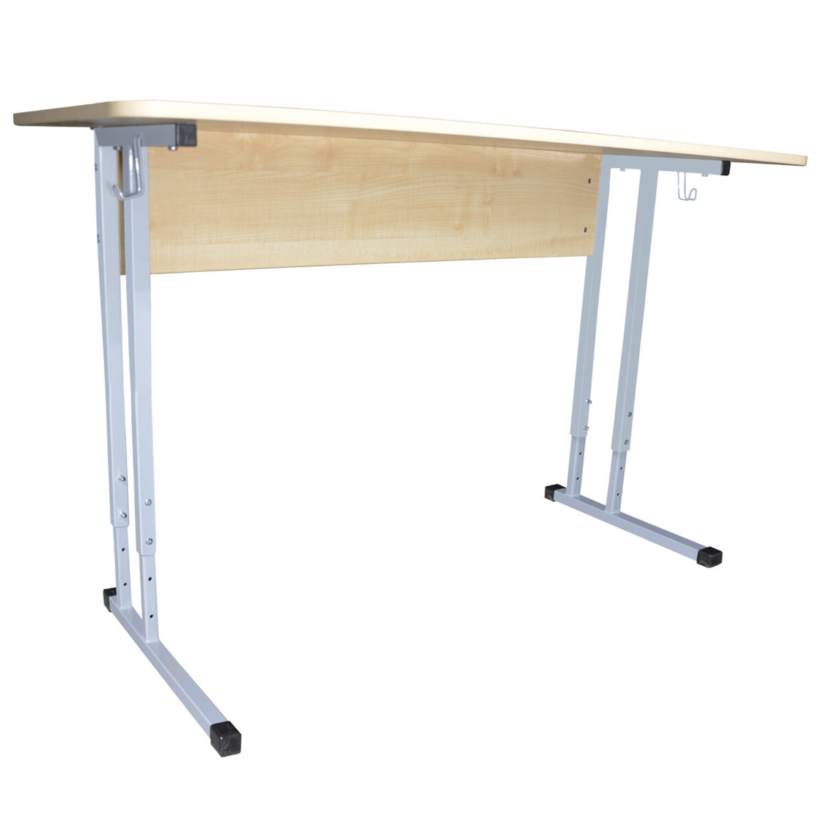 Стол-парта 2-местный регулируемый "Умник", 1200х500х640-760 мм, рост 4-6, серый каркас, ЛДСП клён — изображение 1