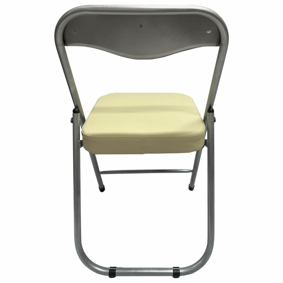 Стул складной для дома и офиса РС04К комфорт, серебристый каркас, кожзам бежевый — изображение 5