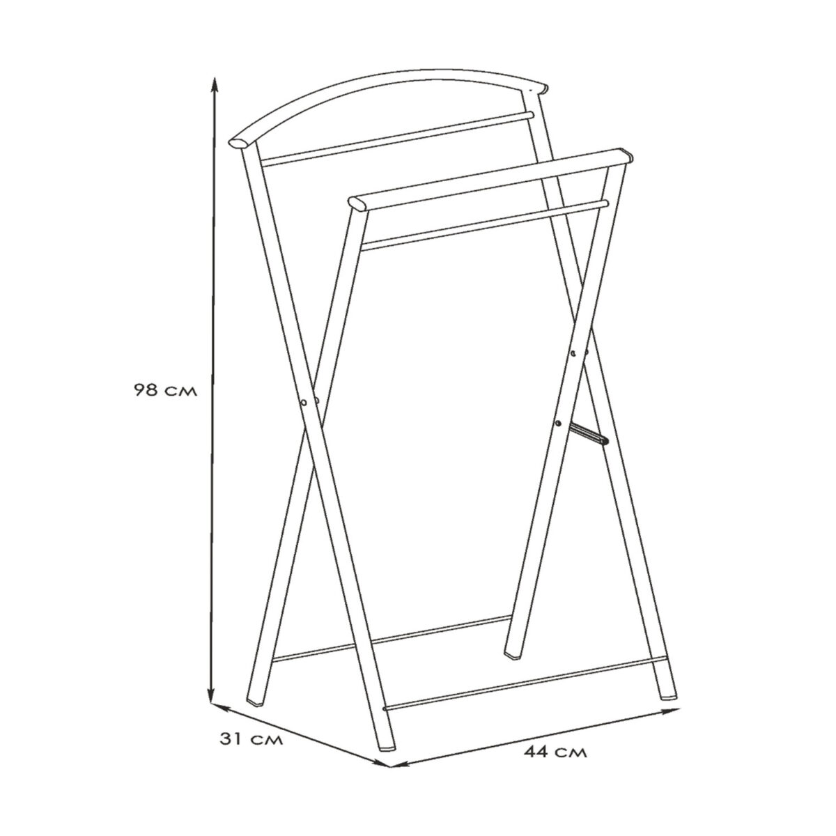 Вешалка-стойка костюмная "Контур", 980х440х310 мм, металл, белая, ВНП 367 Б — изображение 2