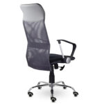 Кресло "Ультра", высокая спинка, с подлокотниками, хром, черное — изображение 4