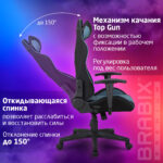 Кресло компьютерное BRABIX "GT Racer GM-100", две подушки, ткань, черное/голубое, 531818 — изображение 11