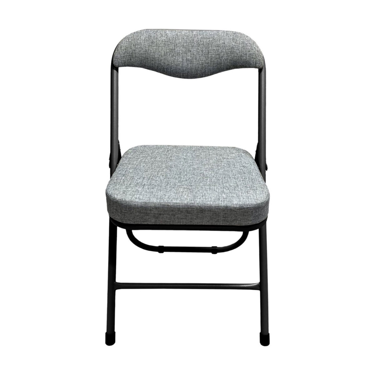 Стул складной для дома и офиса РС04К комфорт, черный каркас, рогожка светло-серая — изображение 3