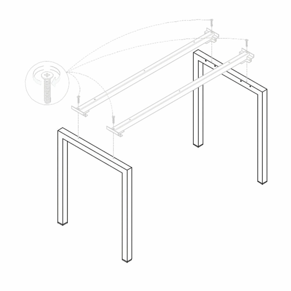 Опоры МЕТАЛЛ 50х25 мм к столам БЕНЧ "Арго", КОМПЛЕКТ 2 шт., О-04-1236 — изображение 1