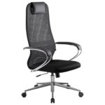 Кресло BRABIX PREMIUM "Ultimate EX-800" хром, плотная двойная сетка Х2, черное, 532911 — изображение 3