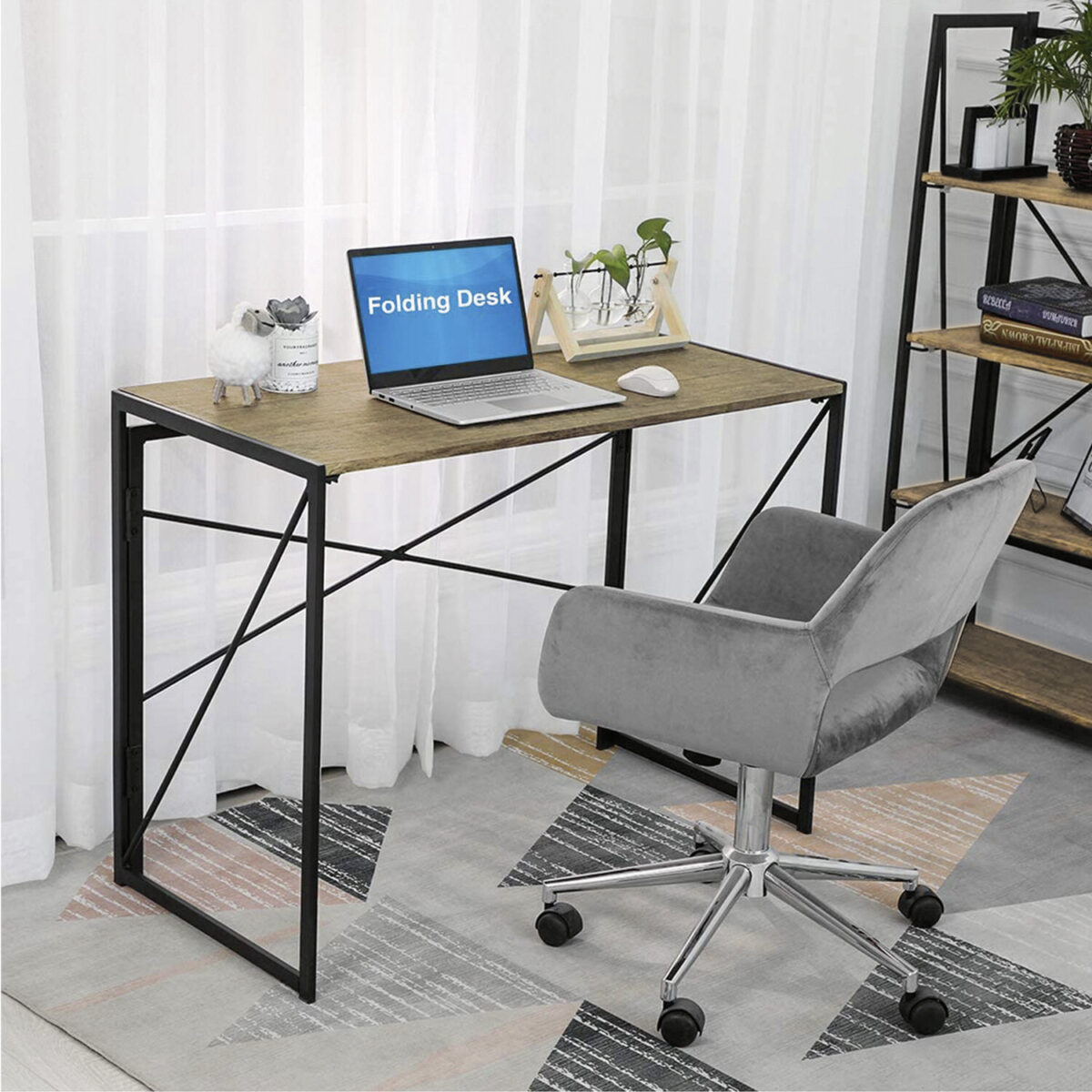 Стол на металлокаркасе BRABIX "LOFT CD-002", 1000х500х750 мм, складной, цвет дуб натуральный, 641214 — изображение 14