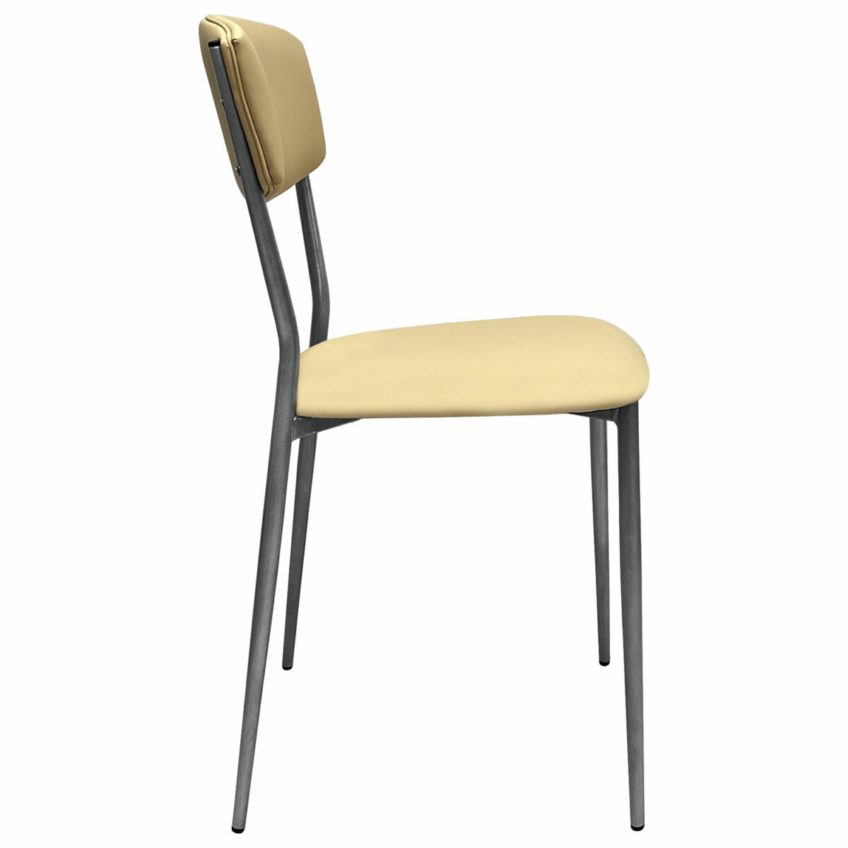 Стул для столовых, кафе, дома РС23, серебристый каркас, экокожа бежевая — изображение 4