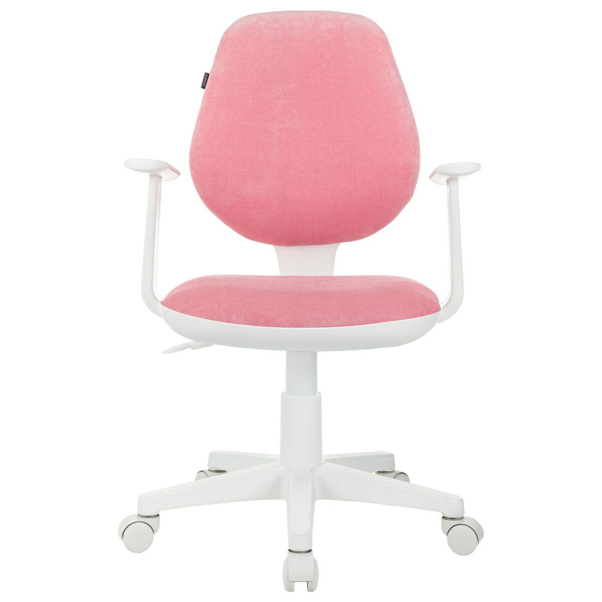 Кресло детское BRABIX "Fancy MG-201W", с подлокотниками, пластик белый, ткань вельветовая, розовое, 533009 — изображение 3