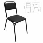 Стул для посетителей РС42, черный каркас, кожзам черный — изображение 2