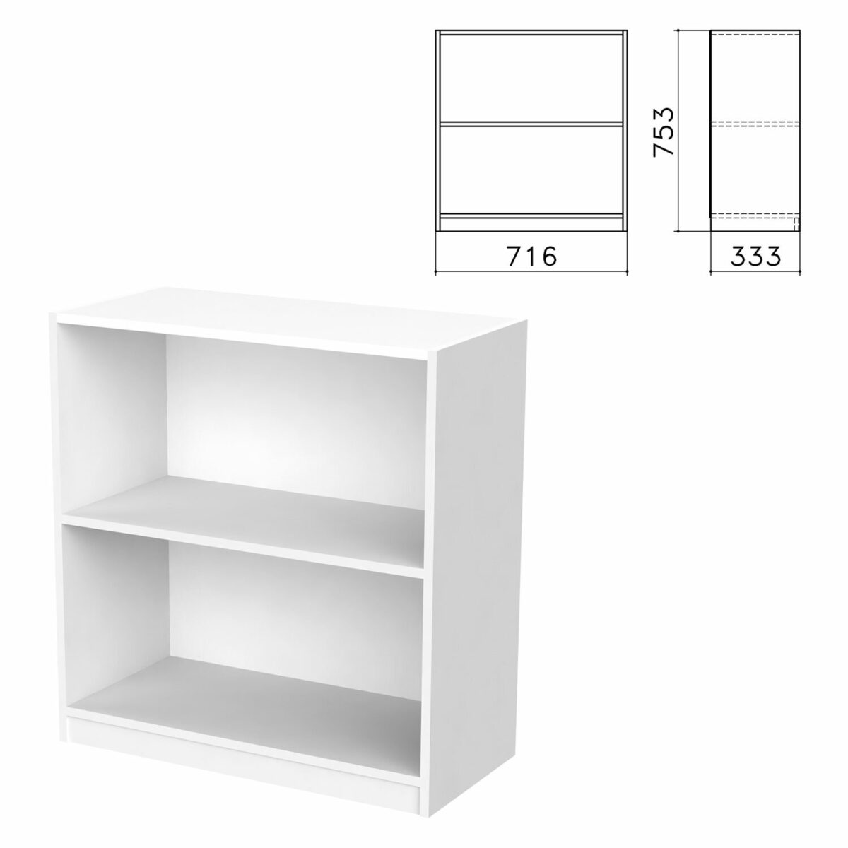 Шкаф (стеллаж) "Бюджет", 716х333х753 мм, 1 полка, белый, 402877-290 — изображение 1