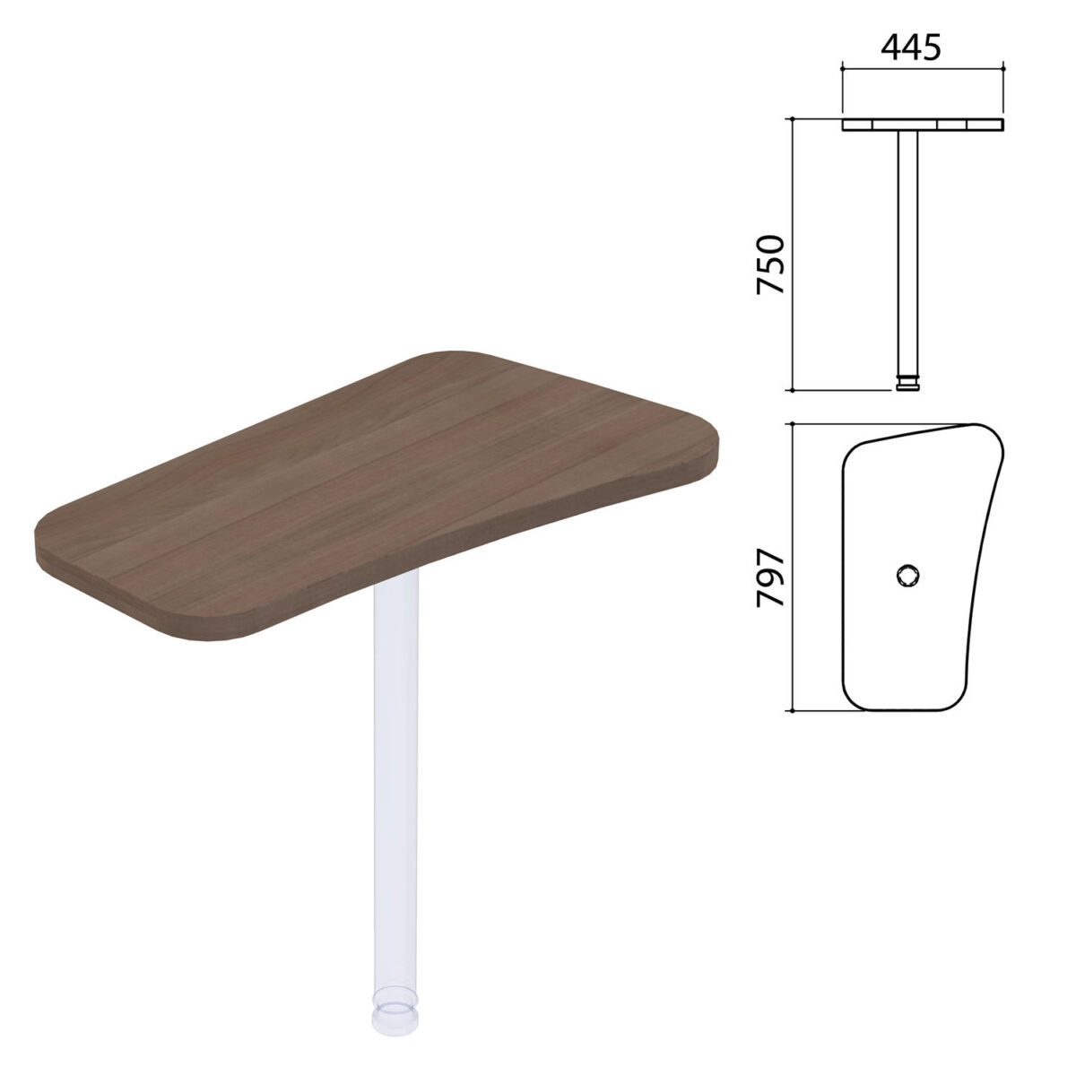 Стол приставной "Приоритет", 797х445х750 мм, БЕЗ ОПОР, лагос, К-922, К-922 лагос — изображение 1