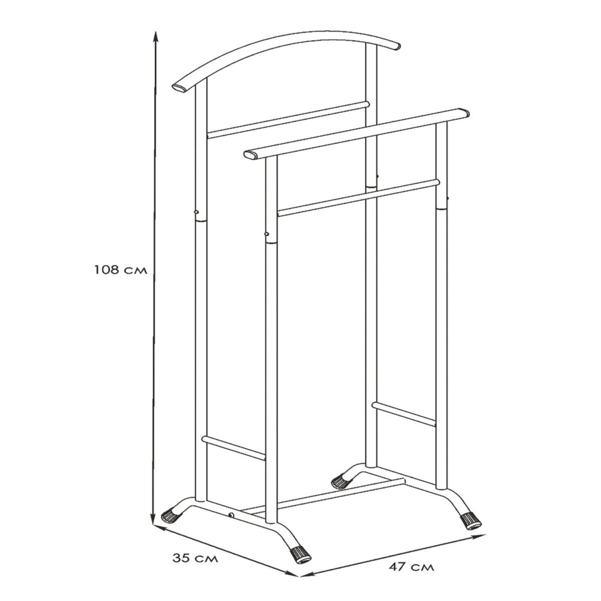 Вешалка-стойка костюмная "Стиль-3", 1080х470х350 мм, металл, белая, ВНП 300 Б — изображение 2