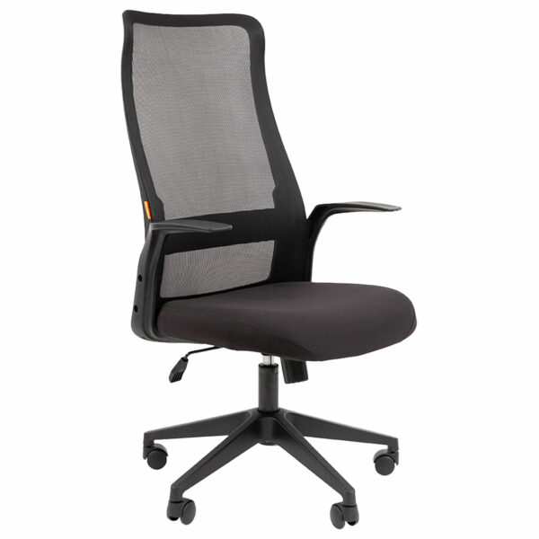 Кресло офисное Chairman CH 573, сетка/ткань, черное, 7134740
