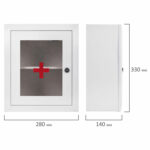 Шкафчик-аптечка металлический, навесной, 1 полка, ключевой замок, стекло, 330x280x140 мм — изображение 6